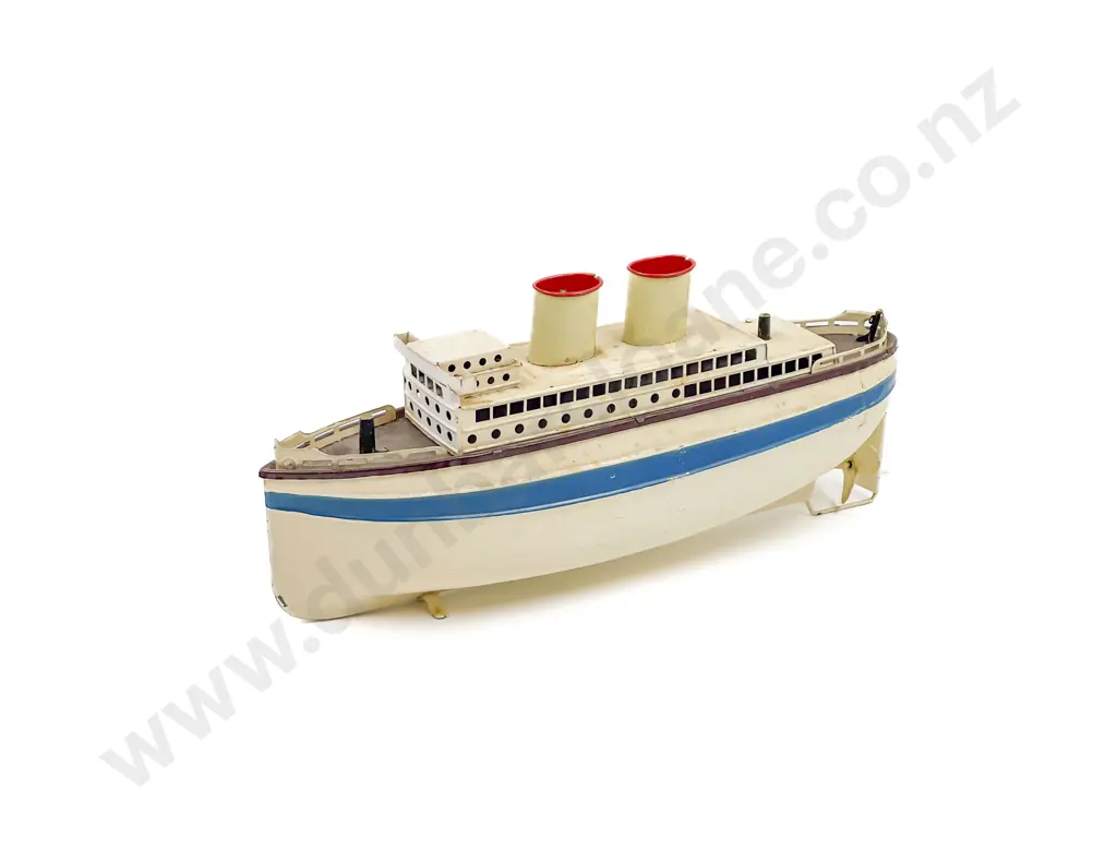 Unmarked Arnold Tin Plate Two Funnel Steam Boat Image 1++