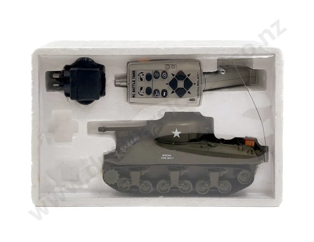 Boxed 1-30 Sclae Radio Controlled M4A3 Sherman Tank Image 1++