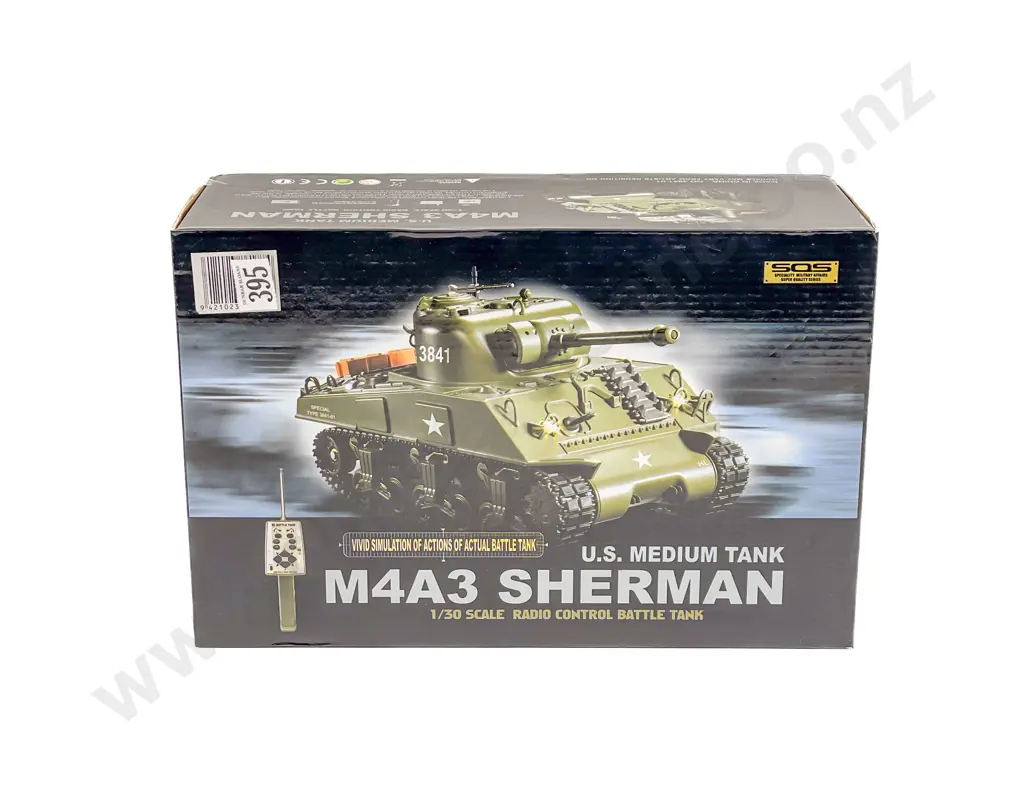 Boxed 1-30 Sclae Radio Controlled M4A3 Sherman Tank Image 1++