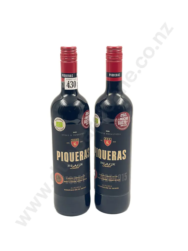 Spanish 2020 Piqueras Black Label Syrah & Monastrell x2 btls Image 1++