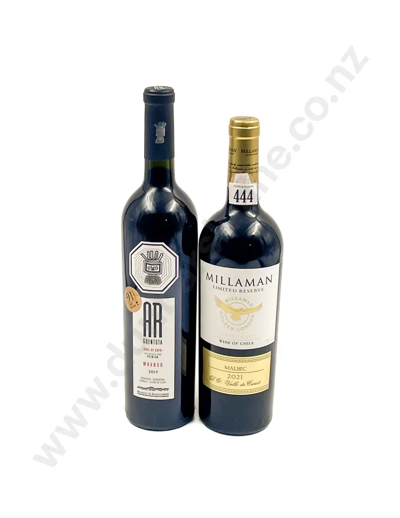 Chilean 2021 Millaman Ltd Reserve Malbec 2021 x1 btl and Argentine 2017 Ar Guentota Malbec x1 btl Image 1++