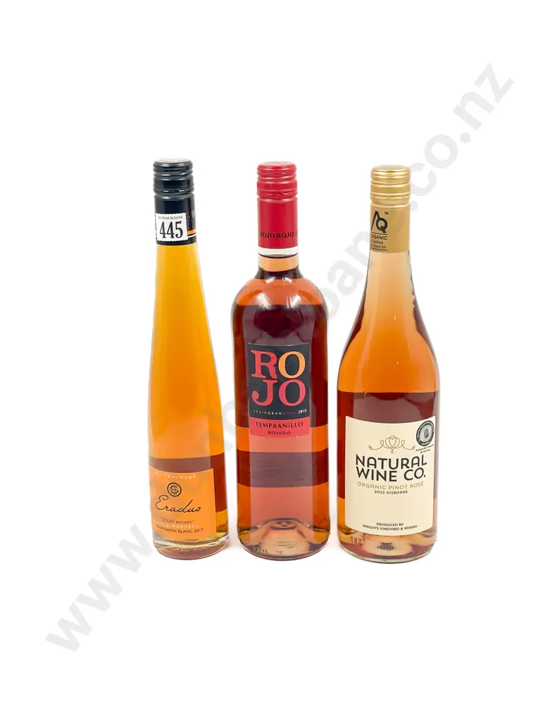 Spanish 2013 Tempranillo Rosado with NZ Natural Wine co. Rose and NZ Eradus Sauvignon Blanc Image 1++