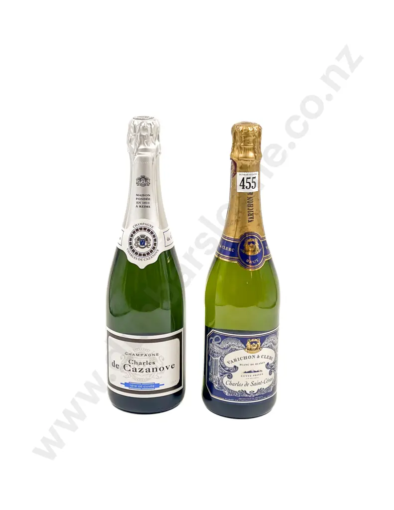 French Varichon & Cleric Blanc de Blancs x1 btl with Champagne Charles de Cazanove Tete de Cuvee Brut x1 btl Image 1++