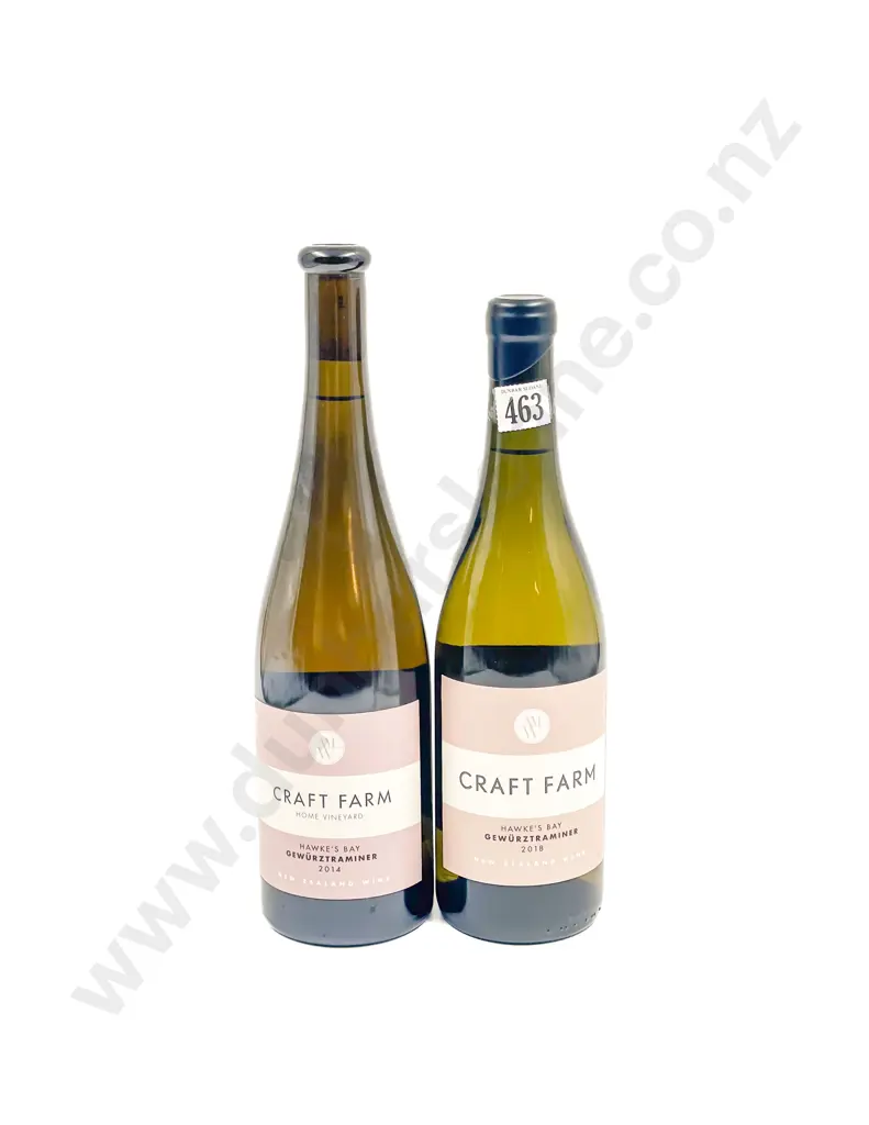NZ 2014 & 2018 Craft Farm Gewurztraminer x2 btls Image 1++