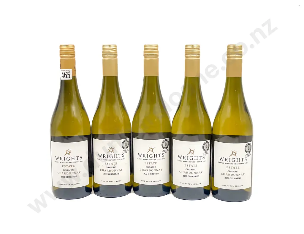 NZ 2021 (x1) & 2022 (x4) Wrights Organic Chardonnay Image 1++