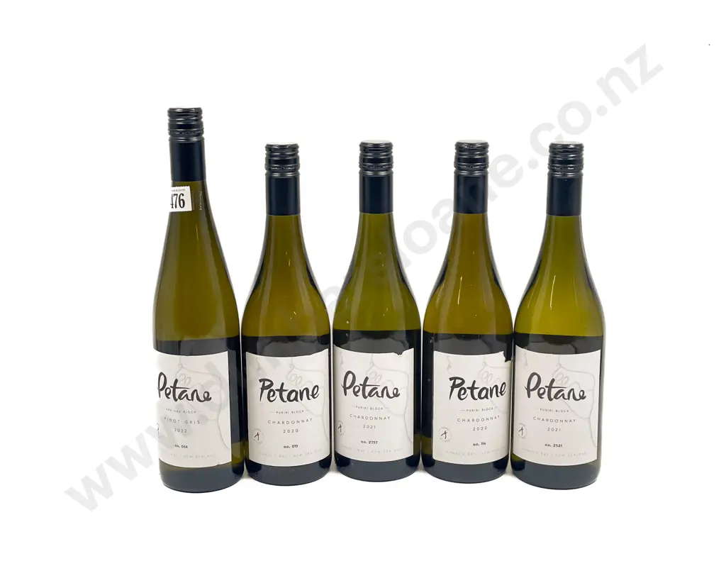 NZ 2021 (x2) & 2020 (x2) Petane Chardonnay with 2022 Petane Pinot Gris (5) Image 1++