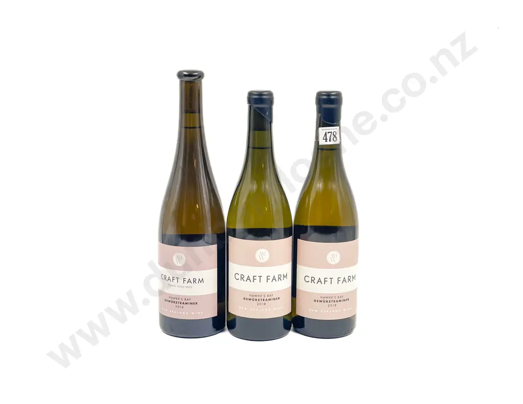 NZ 2018 (2) & 2014 (x1) Craft Farm Gewurztraminer Image 1++