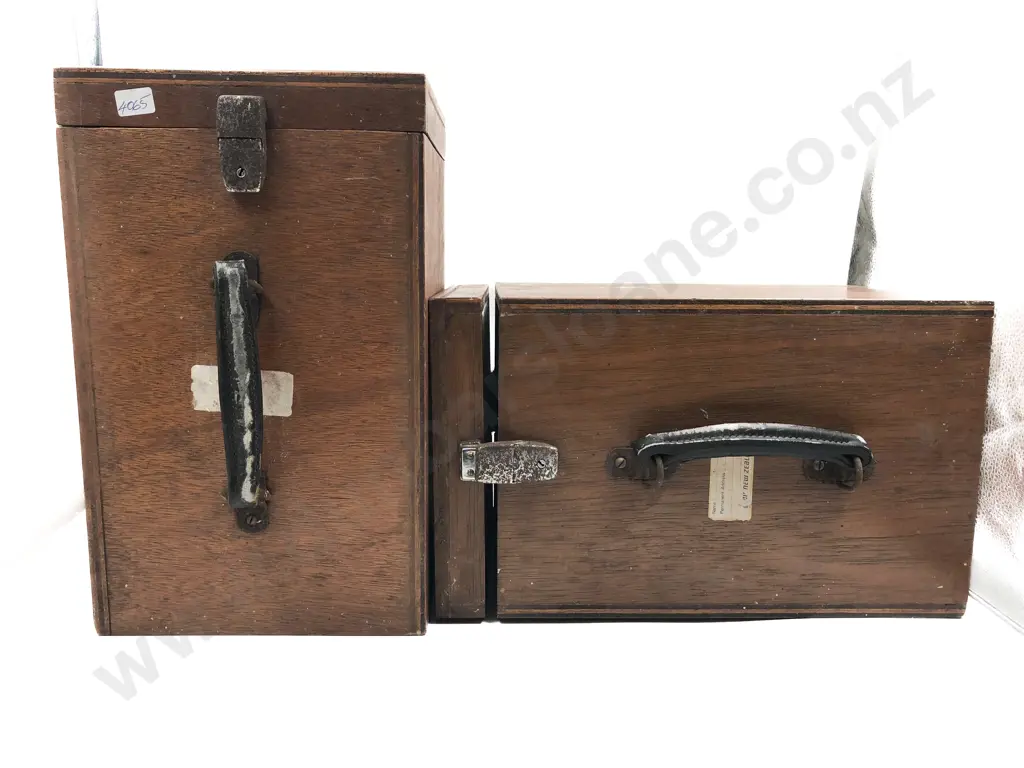 Two Vintage Wooden Carry Boxes Image 1++