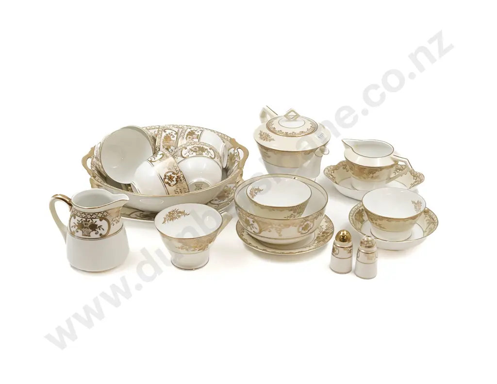 Gilt Decorated Fancy Fine China Part Tea Set Image 1++