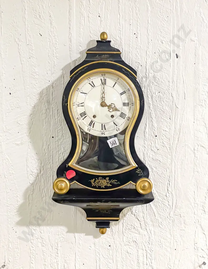 Ebonised Decorative Wall Clock Image 1++