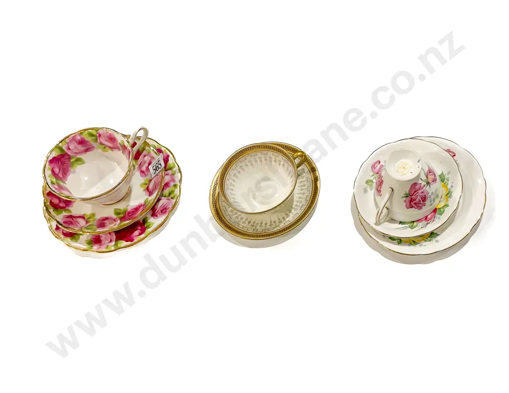 Three Assorted Fancy China Trios incl Royal Albert Image 1++