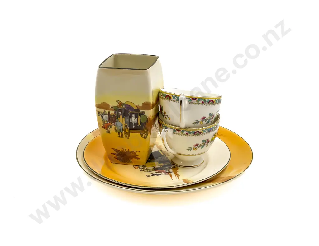 Three Pieces of RD together with Two Coalport Tea Cups Image 1++