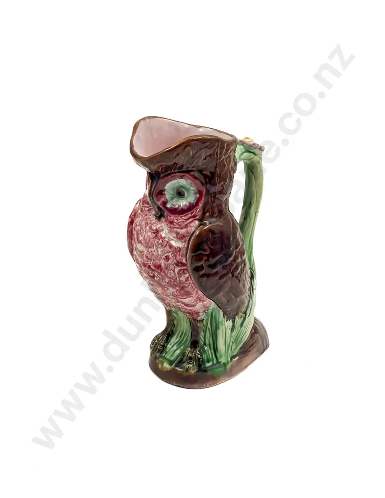 Majolica Owl Form Jug Image 1++