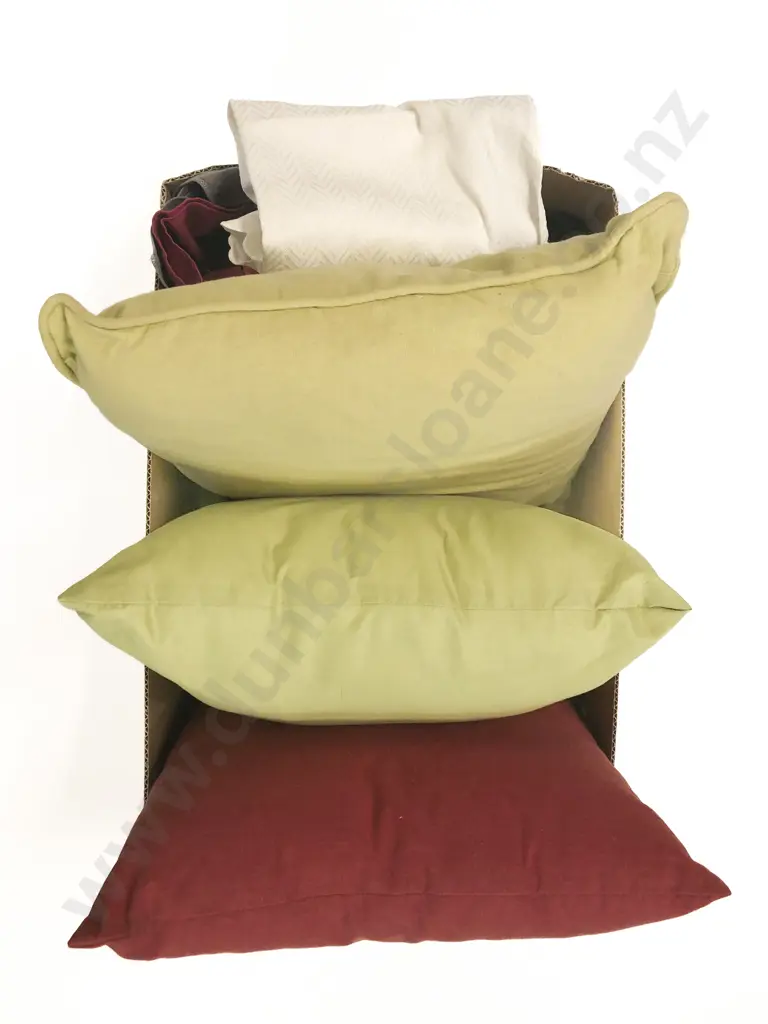Three Cushions with Various Linens Image 1++