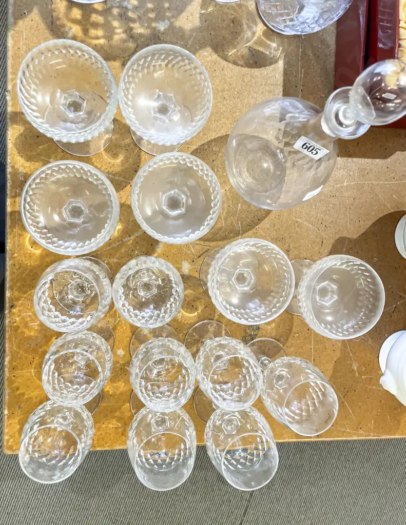 15 RD Crystal Stemmed Glasses with other Decanter Image 1++