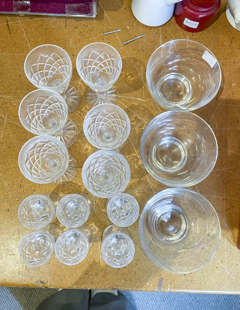 Six Small RD Crystal Glasses with Others Image 1++