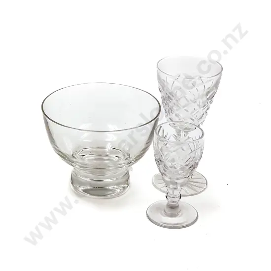 Six Small RD Crystal Glasses with Others