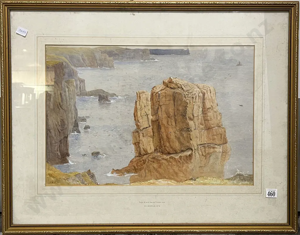 W. C Madge - The Stack Rocks Watercolour Image 1++