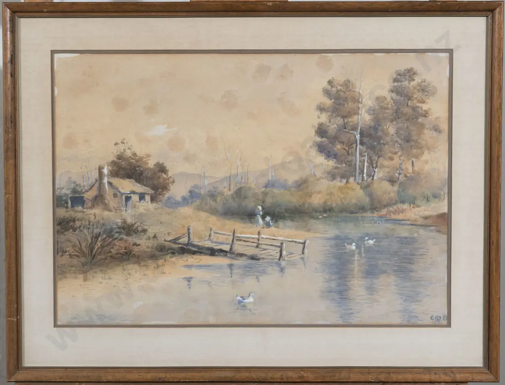 E M B - River Landscape with Children Fishing Image 1++