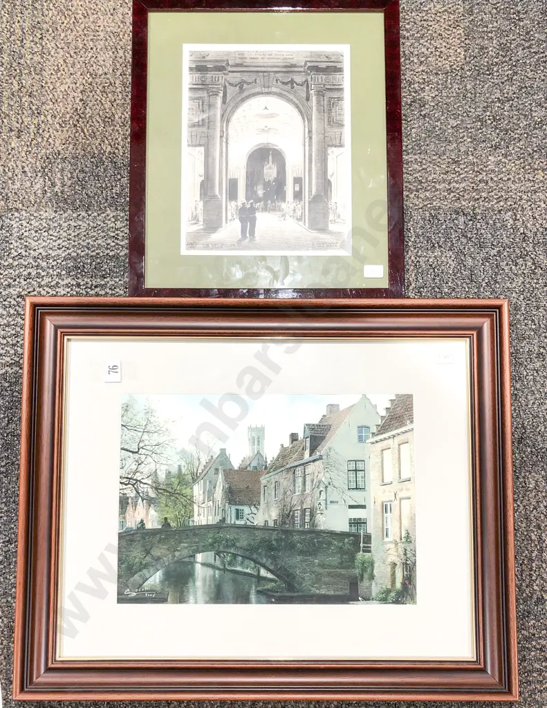 Hand Colored Print together with Ltd Ed Etching Image 1++