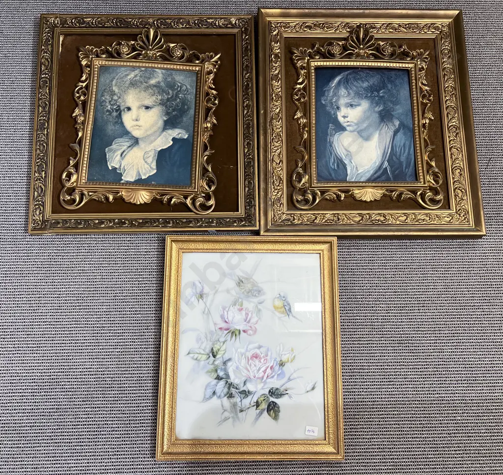 Assorted Gilt Frames and Framed Work with plates and assorted other Image 1++
