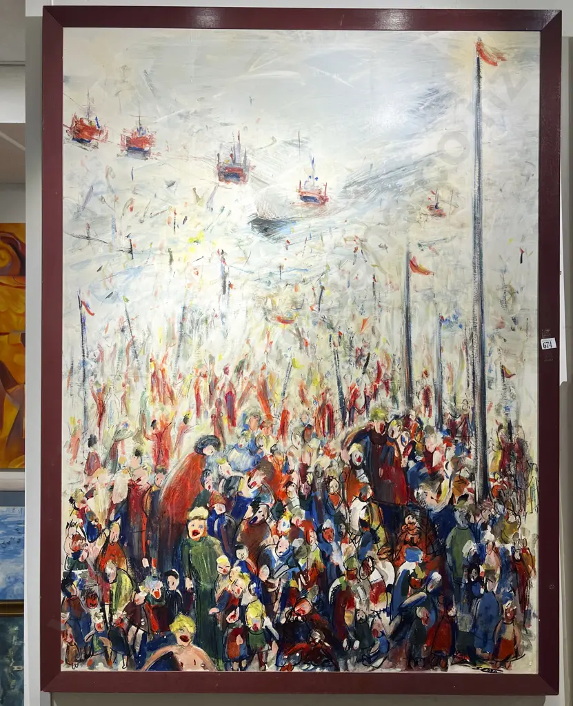 Sally Eden "The Enthusiasts" Mixed Media on Board Image 1++