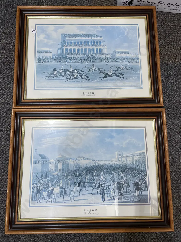 Two Framed Epsom Racing Prints Image 1++