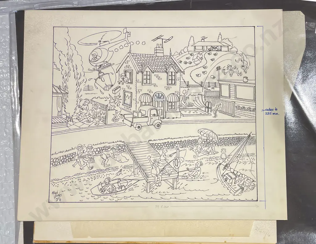 Two Original Cartoons by Neville Lodge Image 1++