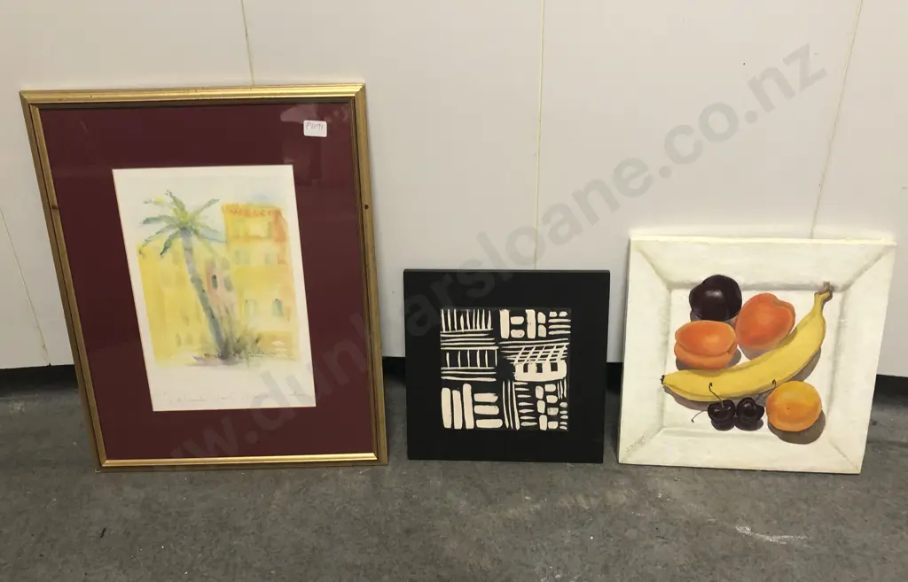 Four Assorted Framed Works and Two Others Image 1++