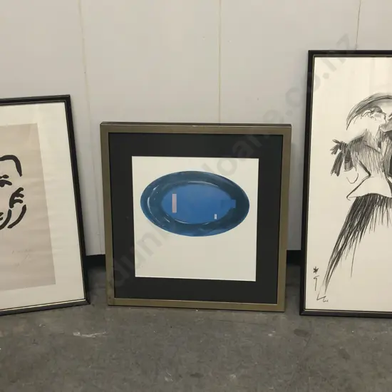 Four Assorted Framed Works and Two Others