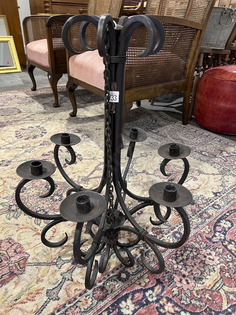 Wrought Metal Candle Holder Chandelier Image 1++