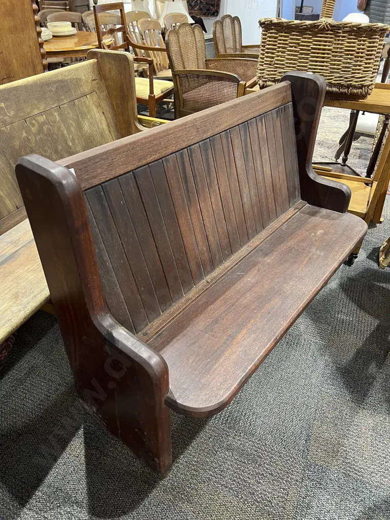C1911 Jarrah Timber Church Pew Image 1++