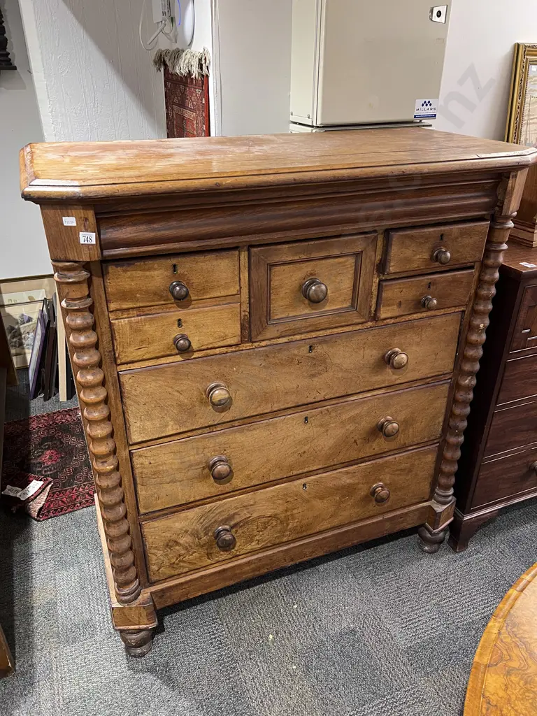 Large Colonial Scotch Chest with Barley Twist Supports Image 1++