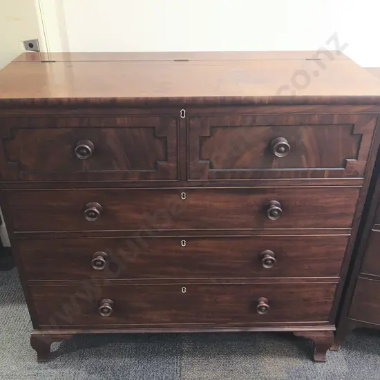 C19th Mahogany Flat Front Chest Of Drawers