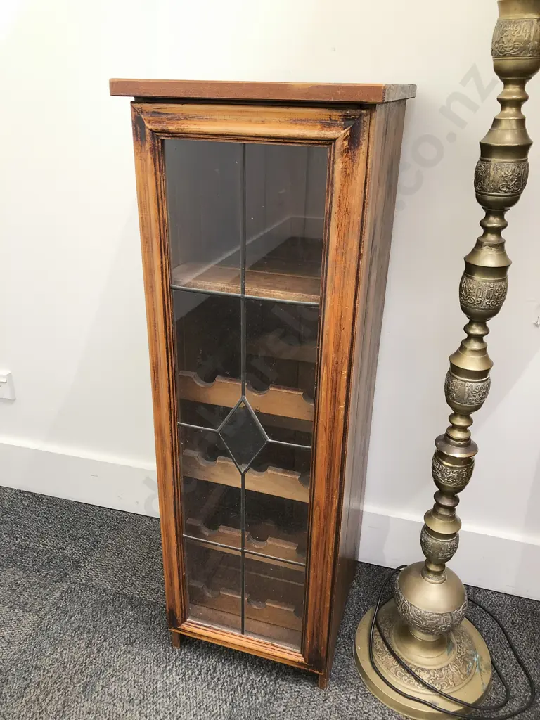 Slender Leadlight Door Wine Cabinet Image 1++