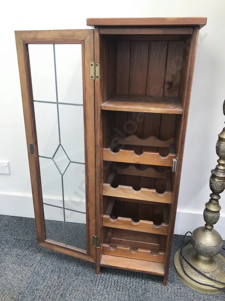 Slender Leadlight Door Wine Cabinet Image 1++