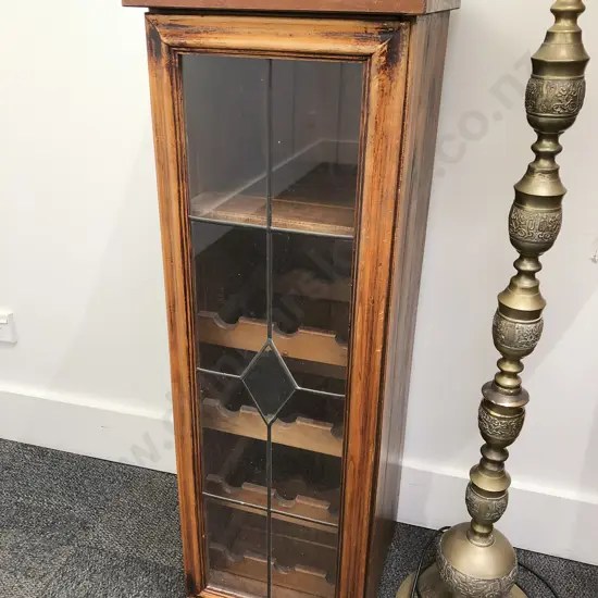 Slender Leadlight Door Wine Cabinet