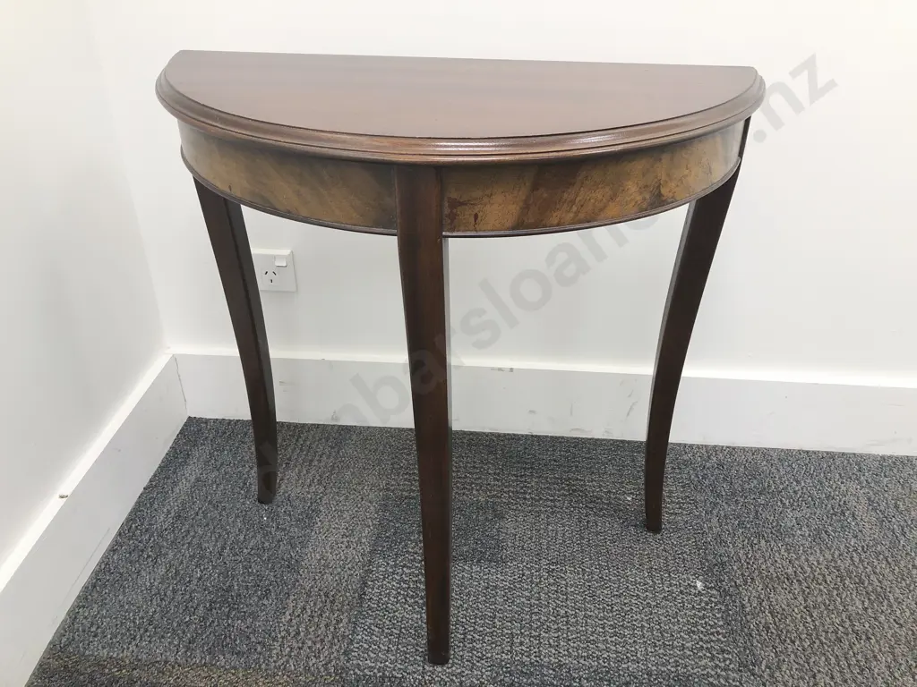 Mahogany Demi Lune Hall Table Image 1++