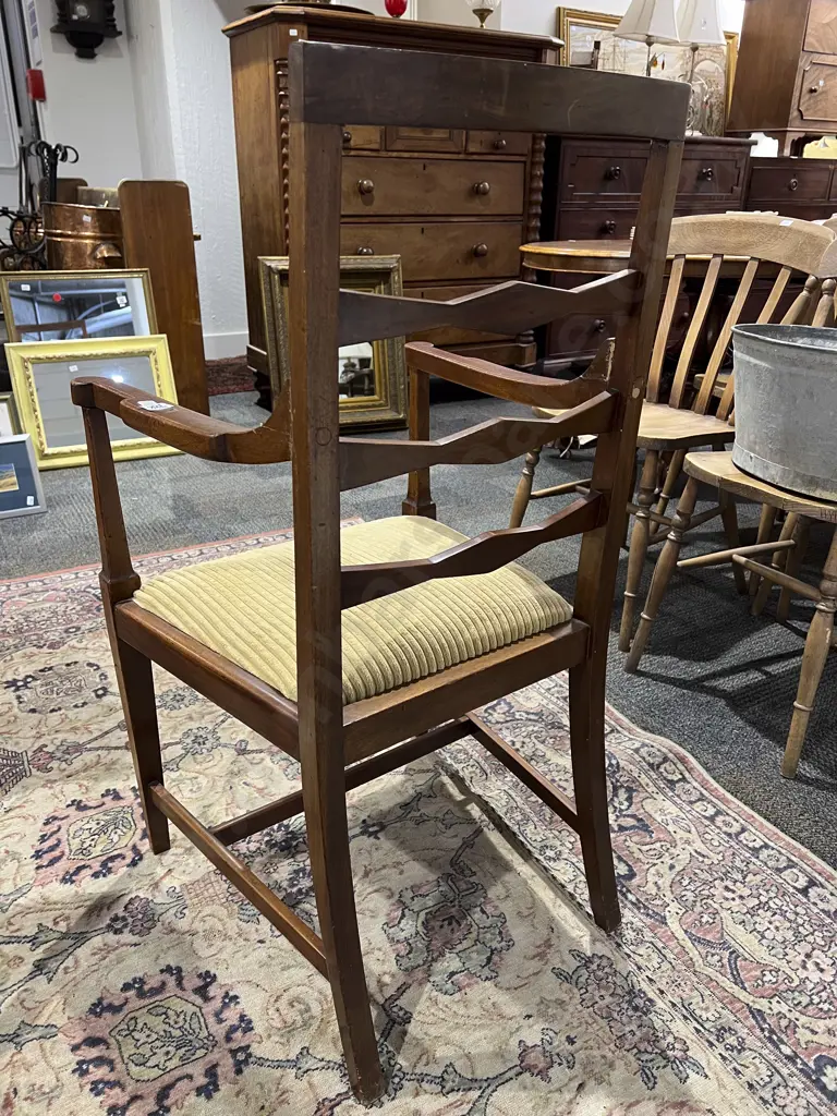 Mahogany Inlaid Elbow Chair (faults) Image 1++