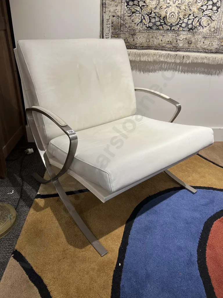 Modern Design Chrome Framed Armchair Image 1++