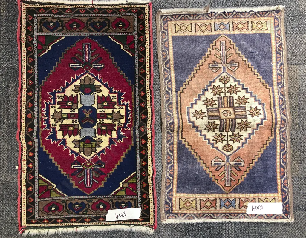 Two Small Persian Floor Rugs Image 1++