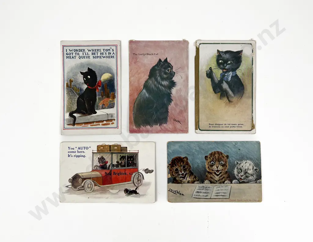 5 Louis Wain Postcards Image 1++
