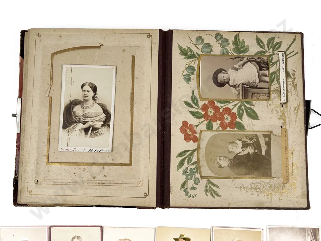Small Victorian Photograph Album with Portrait Photos Image 1++