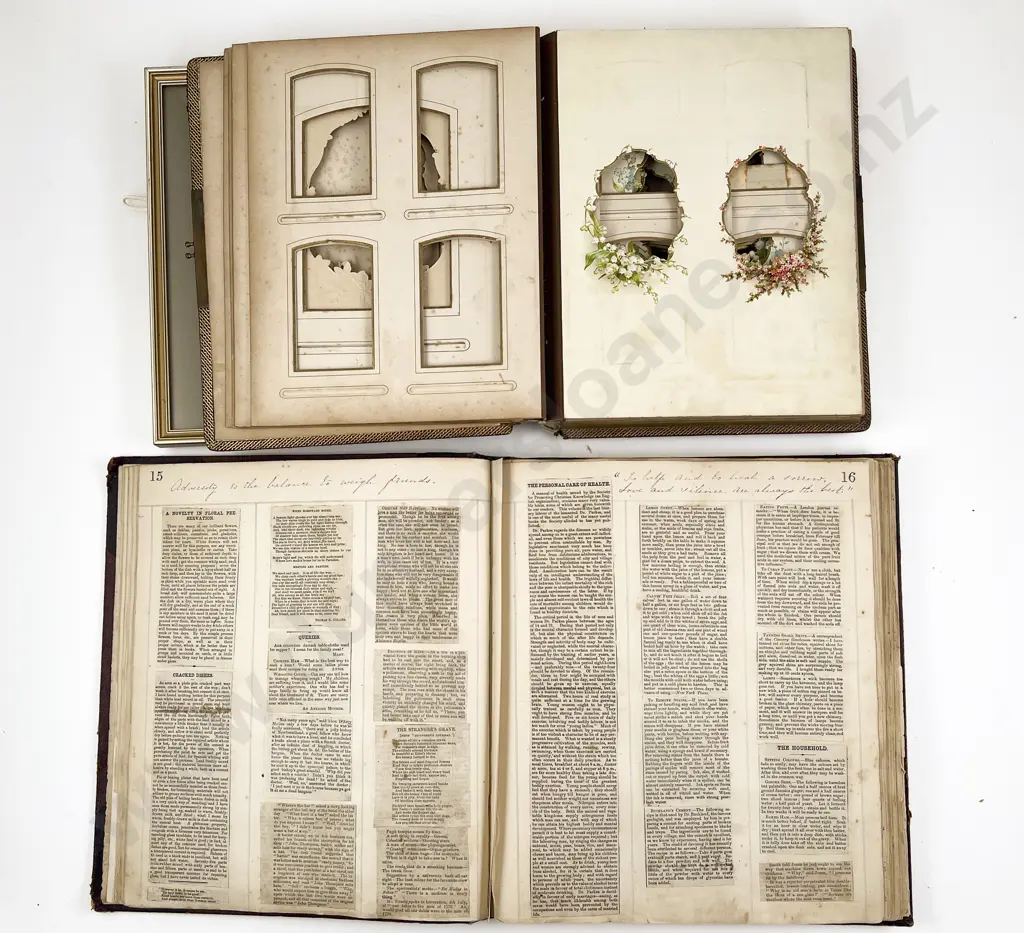 Victorian Scrap Album & Postcard Album(empty) & Other Image 1++