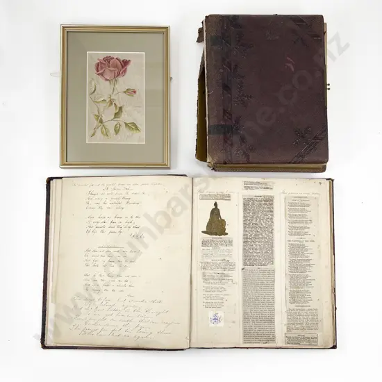 Victorian Scrap Album & Postcard Album(empty) & Other
