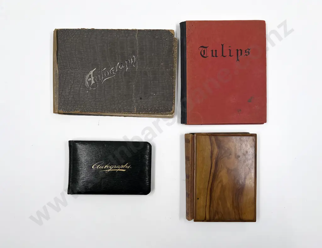 Two Victorian Sketchbooks Autograph Album & Small Postcard Album Image 1++