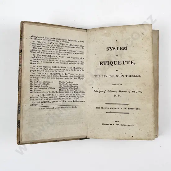 A System of Etiquette by the Rev Dr John Trusler