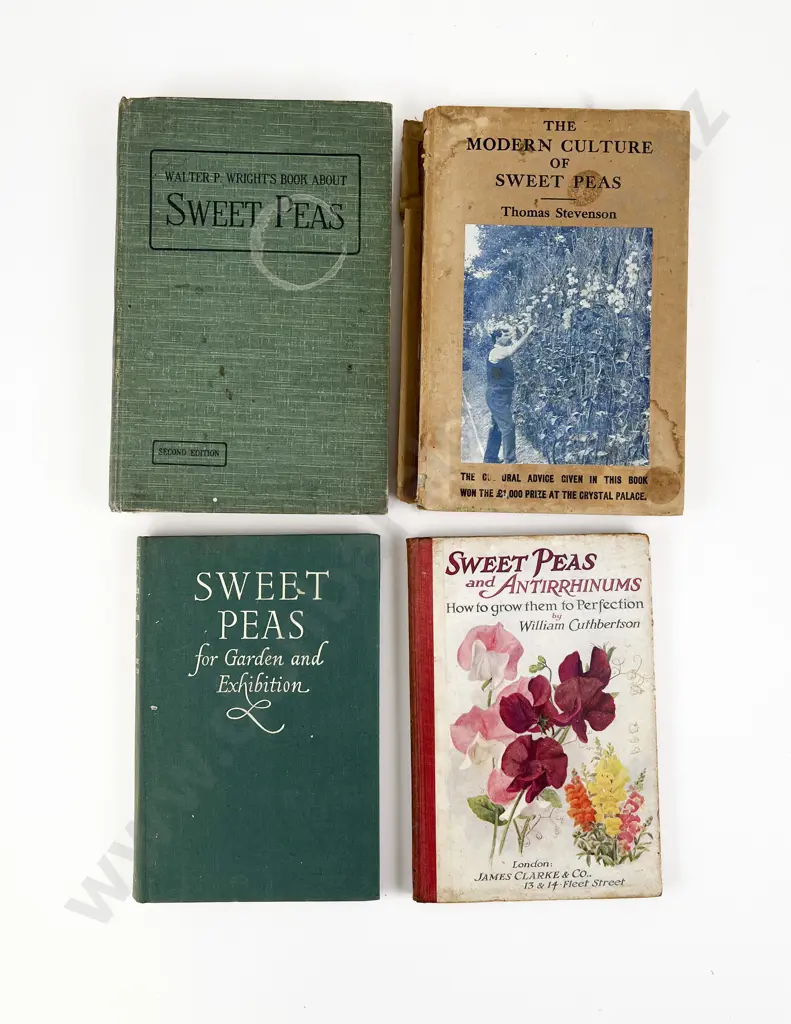 Four Vintage Volumes Relating To Sweet Peas Image 1++