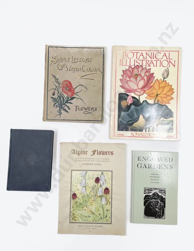 Five Vintage Botanical Illustration Volumes Image 1++