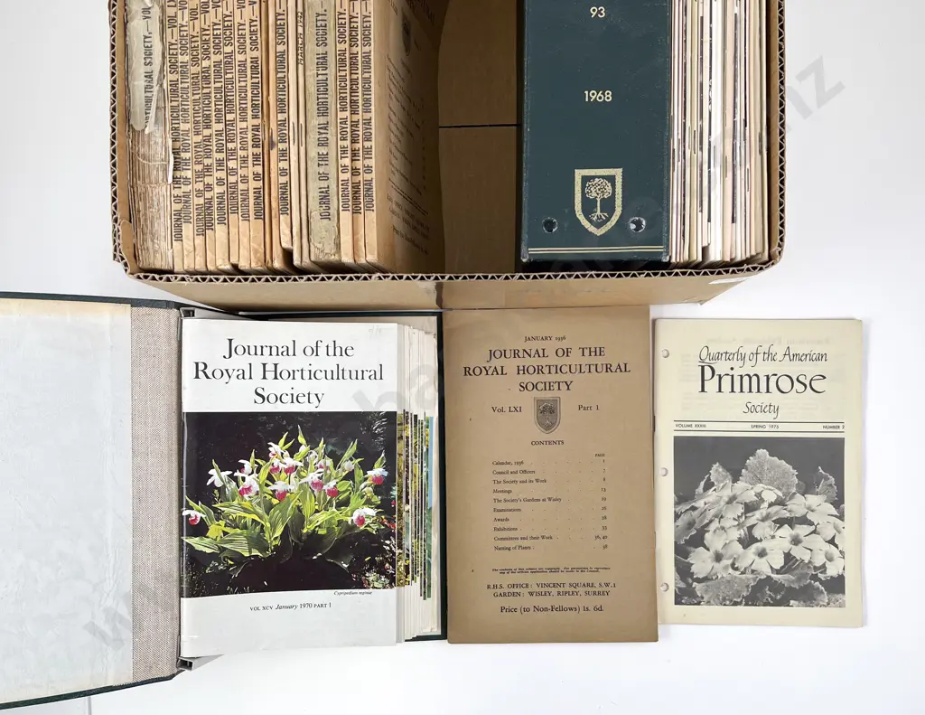 Box of Vintage Royal Horticultural Society Magazines Image 1++